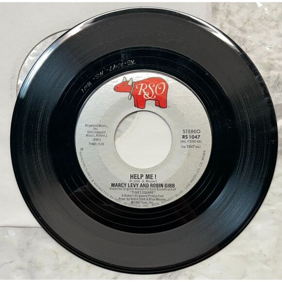 Marcy Levy & Robin Gibb Help Me! / Instrumental 45 Pop Record RSO 1047 1980 - Picture 4 of 6